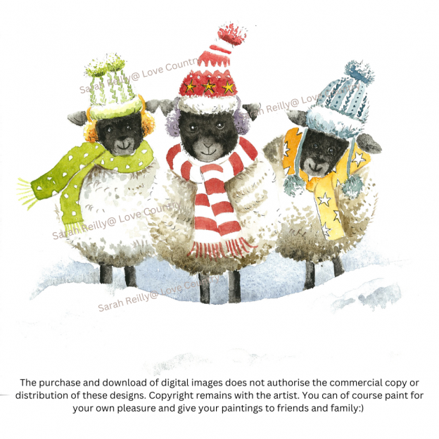 Paint your own Sheep Choir Christmas Card