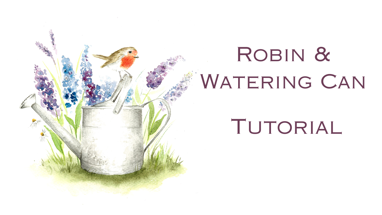 Robin and Watering Can | Wild Woodland Studio