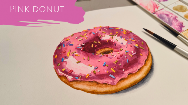 Pink Donut with sprinkles